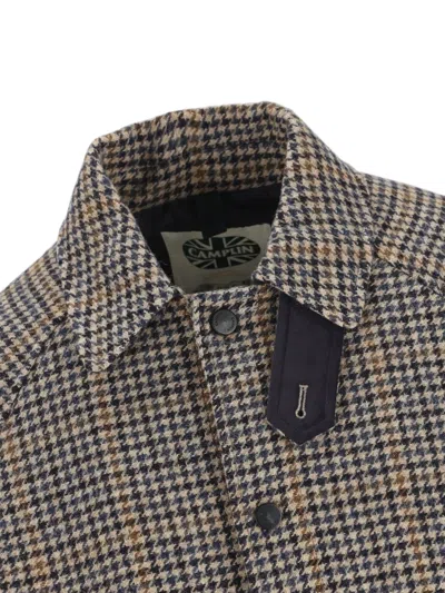 Camplin Check-print Single-breasted Coat In Brown