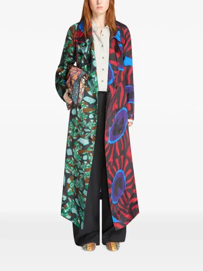Dries Van Noten Printed Mac Coat In Multi