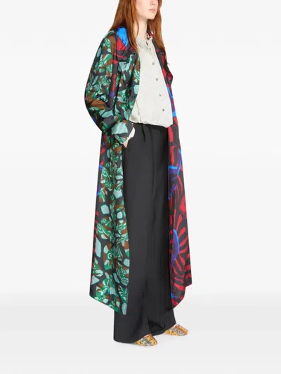 Dries Van Noten Printed Mac Coat In Multi