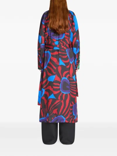 Dries Van Noten Printed Mac Coat In Multi