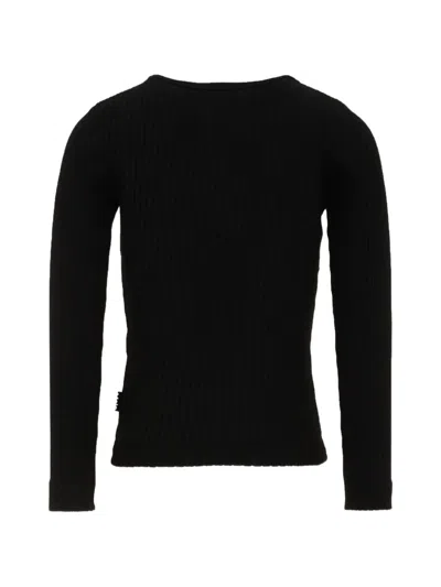 Molo Ruby Ribbed-knit Henley T-shirt In Black