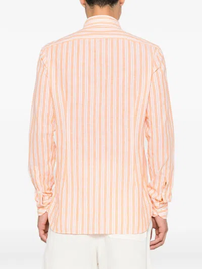 Borrelli Rio Stripe-pattern Shirt In Orange