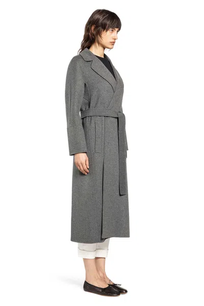 S Max Mara Wool Wrap Oat In Grey