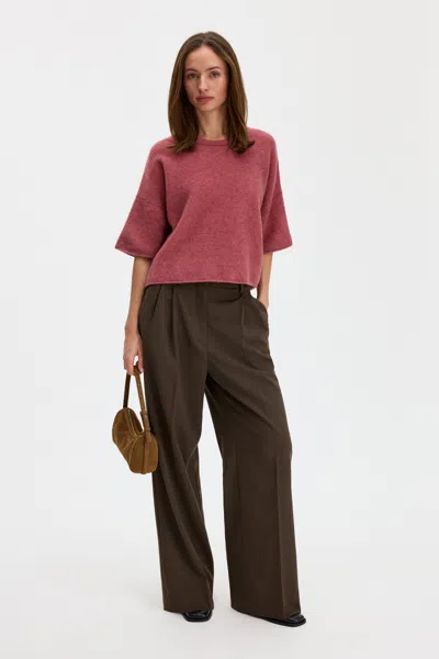 Filippa K Wool Yak Tee In Soft Raspberry