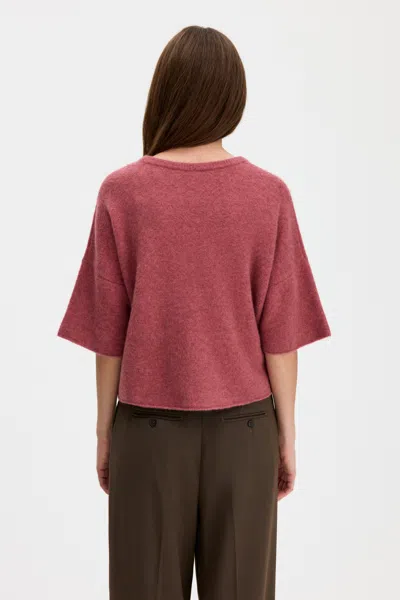 Filippa K Wool Yak Tee In Soft Raspberry