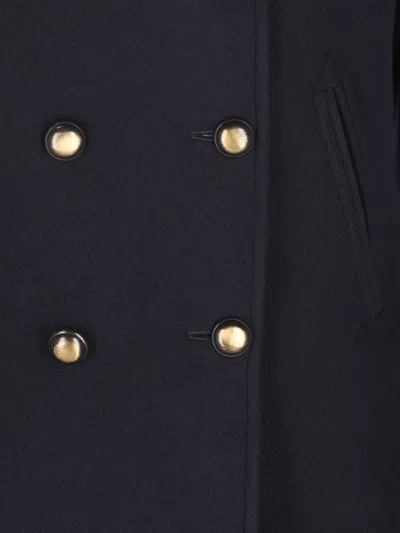 Camplin Double-breasted Peacoat In Blue