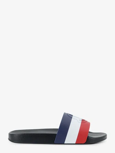 Moncler Basile Rubber Sandals With Front Logo Patch In Multi