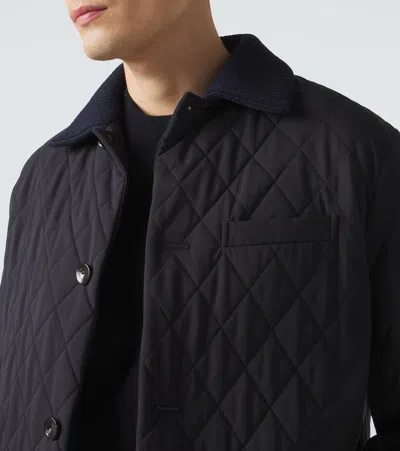 Agnona Quilted Wool-trimmed Jacket In Multi