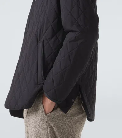 Agnona Quilted Wool-trimmed Jacket In Multi