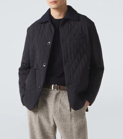 Agnona Quilted Wool-trimmed Jacket In Multi