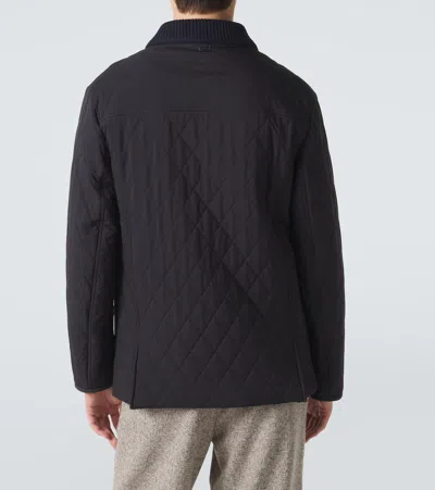 Agnona Quilted Wool-trimmed Jacket In Multi