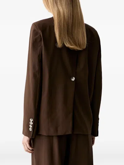 Vicolo Button-back Notched-lapels Jacket In Brown