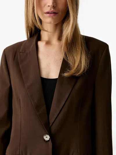 Vicolo Button-back Notched-lapels Jacket In Brown