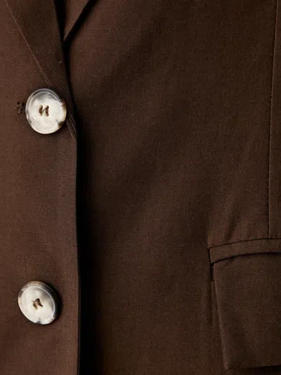 Vicolo Button-back Notched-lapels Jacket In Brown