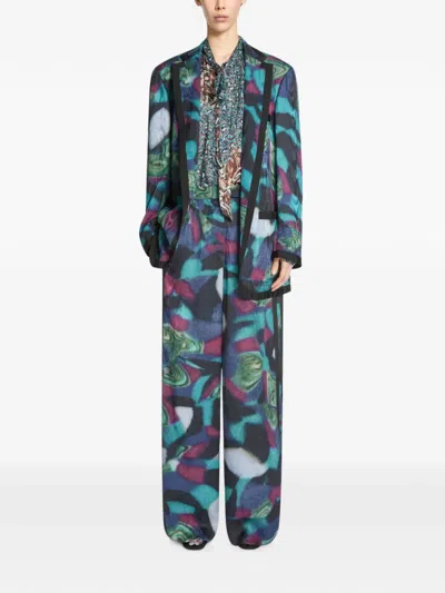 Dries Van Noten Oversized Moiré Blazer In Multi