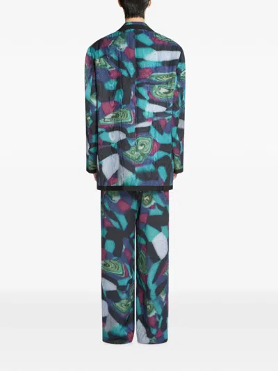 Dries Van Noten Oversized Moiré Blazer In Multi