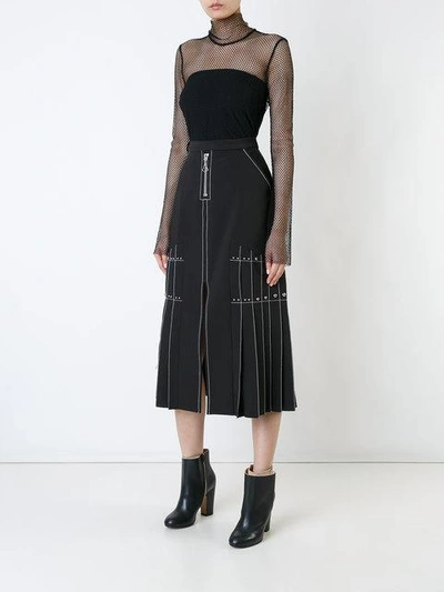Shop Ellery Pleated Side Maxi Skirt In Black