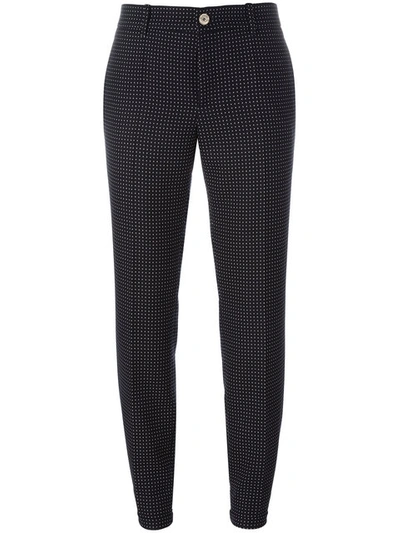 Gucci Polka-dot Print Wool-blend Trousers In Black