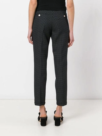 Shop Gucci Polka Dot Cropped Trousers In Black