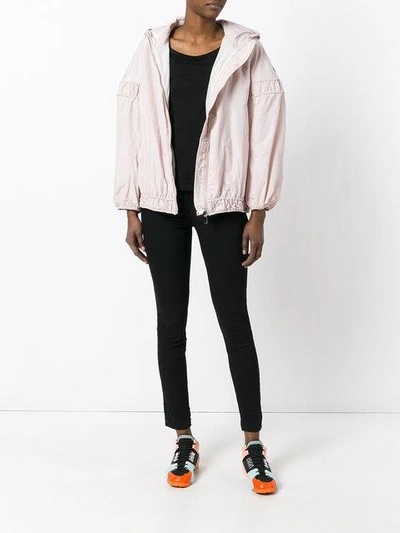 Shop Moncler Cropped Hooded Jacket In Pink