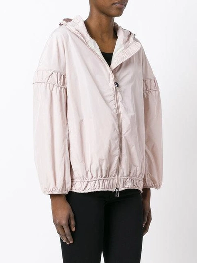 Shop Moncler Cropped Hooded Jacket In Pink