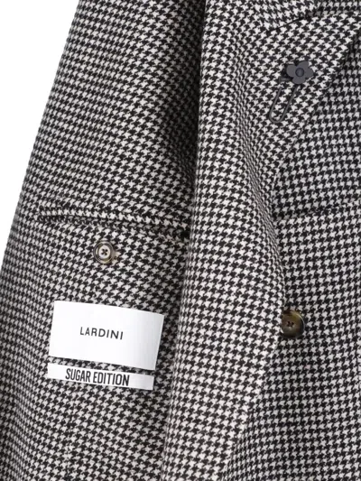 Lardini Double Breasted Blazer Houndstooth Pattern Buttons In Black