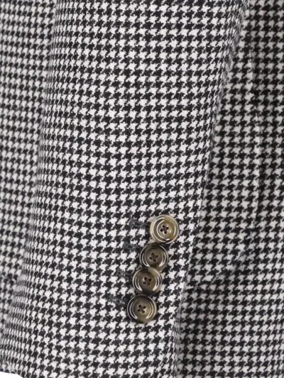 Lardini Double Breasted Blazer Houndstooth Pattern Buttons In Black
