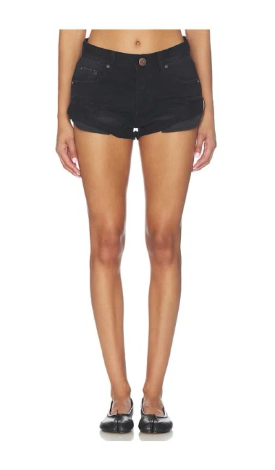 One Teaspoon Studded Five-pockets Shorts In Black