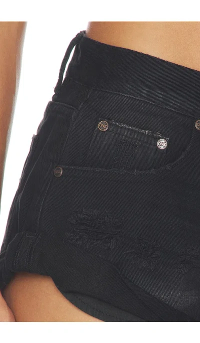 One Teaspoon Studded Five-pockets Shorts In Black
