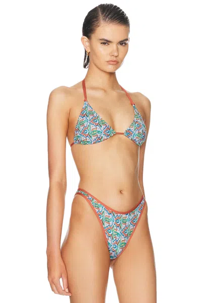 Heavy Manners Double String Bikini Top In Multi
