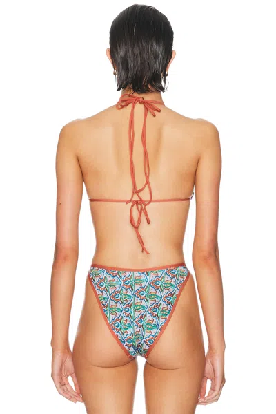 Heavy Manners Double String Bikini Top In Multi