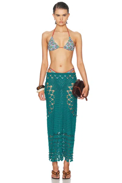 Heavy Manners Double String Bikini Top In Multi