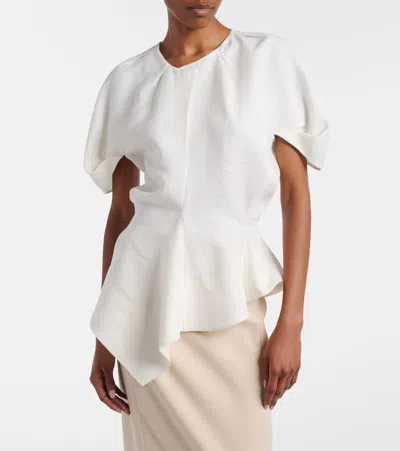 Khaite Solid Linen And Silk-blend Top In White