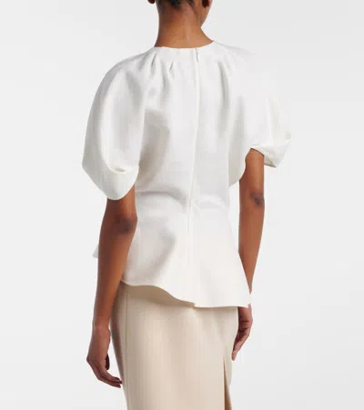 Khaite Solid Linen And Silk-blend Top In White