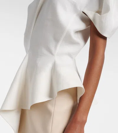 Khaite Solid Linen And Silk-blend Top In White