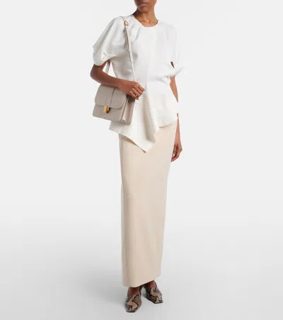 Khaite Solid Linen And Silk-blend Top In White