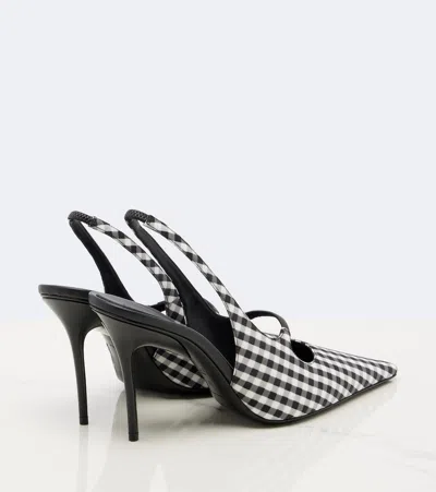 Alaïa Drop Gingham Slingback Pumps In Multicoloured