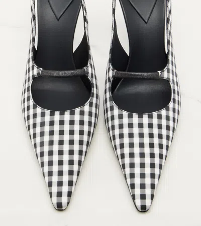 Alaïa Drop Gingham Slingback Pumps In Multicoloured