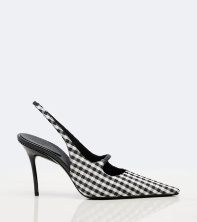 Alaïa Drop Gingham Slingback Pumps In Multicoloured