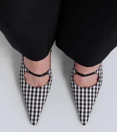 Alaïa Drop Gingham Slingback Pumps In Multicoloured