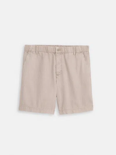 Alex Mill Pull On Short In Cotton Herringbone In Multi