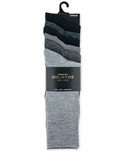Gold Toe Men's 6-pack Cambridge Solid Crew Socks In Multi