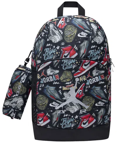 Jordan Kids' Air Raid Backpack In Black,red