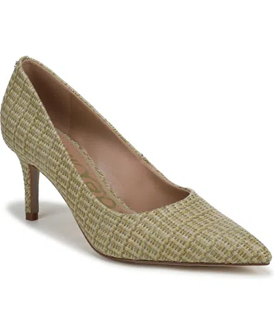 Sam Edelman Vienna Pointed Toe Pump In Washed Sage Faux Raffia