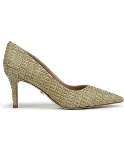 Sam Edelman Vienna Pointed Toe Pump In Washed Sage Faux Raffia