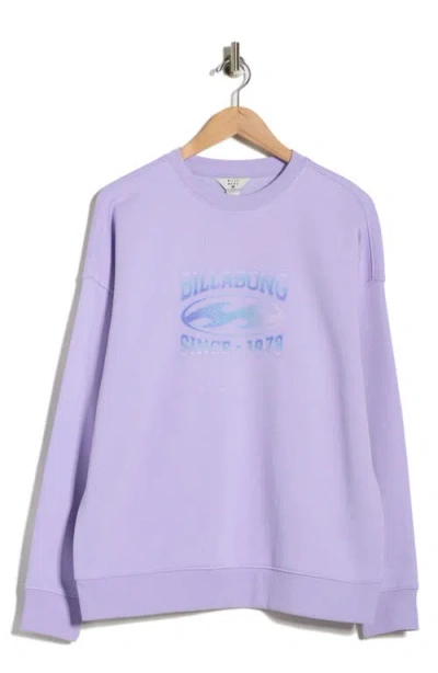Billabong Surfside Oversized Graphic Sweatshirt In Purple