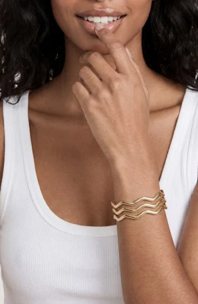 Ettika Zig Zag Bangle Set In Gold