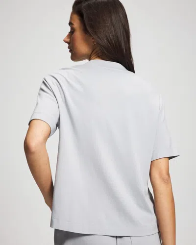 Soma Cotton Button-front Pajama Tee In Misty Sky
