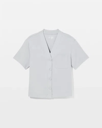 Soma Cotton Button-front Pajama Tee In Misty Sky