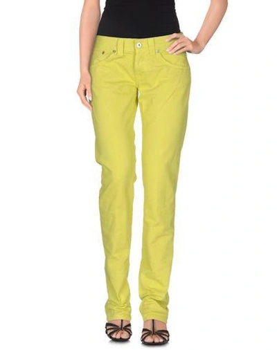 Shop Dondup Denim Pants In Acid Green